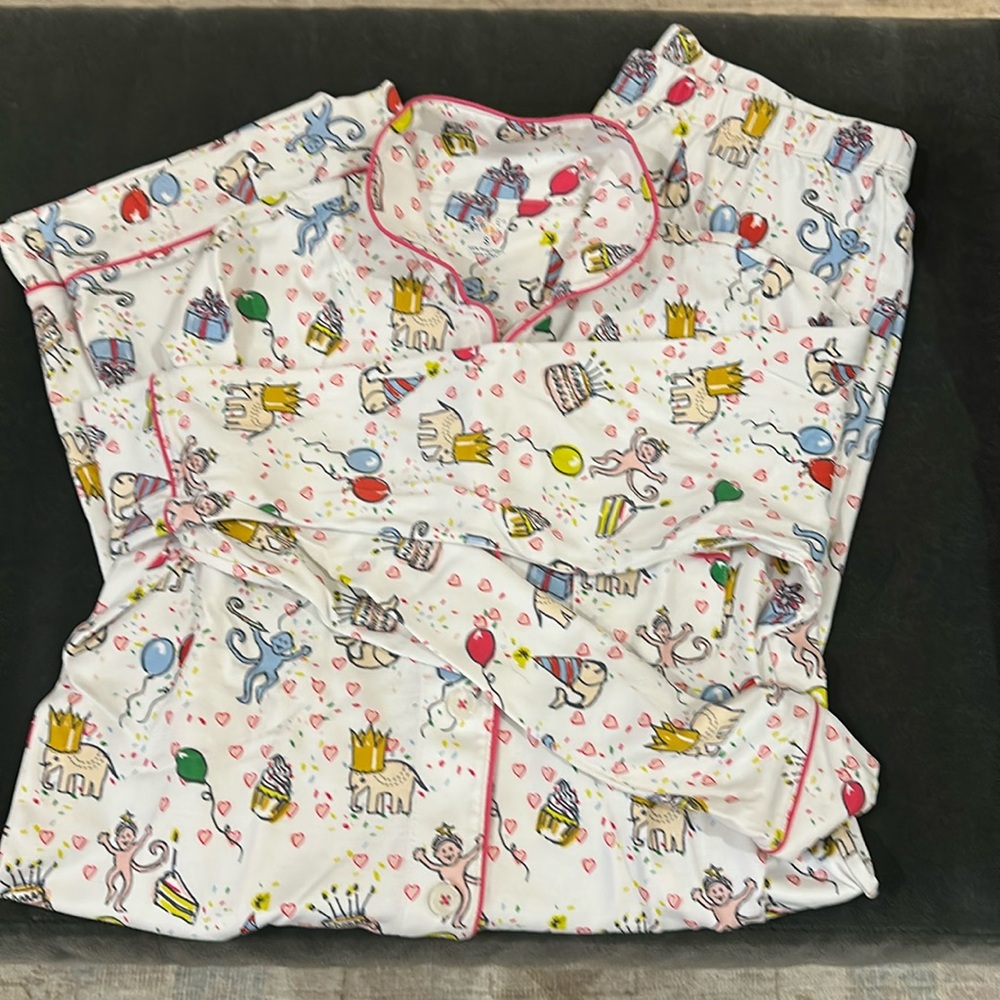 Roller Rabbit pjs long sleeve button down wide leg pjs